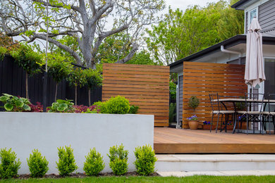 Inspiration for a mid-sized contemporary backyard deck in Christchurch with no cover.