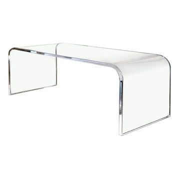 Acrylic Coffee Cocktail Table Lucite, 44"x 16"x 16", 3/4" Thick