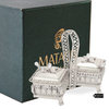 Matashi Silver Plated Double Square Sweet Bowl/Salt Holder, Covers and Spoons