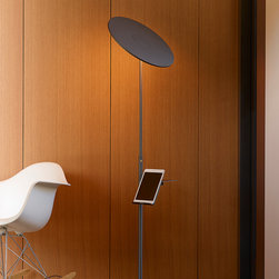 Circa Floor Lamp | Pedestal Table | Graphite - Floor Lamps