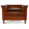 Arts and Crafts / Craftsman Cubic Panel Side Arm Chair - Chestnut