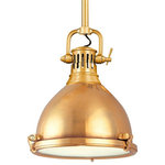 Hudson Valley Lighting - Hudson Valley Lighting 2211-AGB Pelham Collection - One Light Pendant - Designs of distinction and manufacturing of the hiPelham Collection On Aged Brass *UL Approved: YES Energy Star Qualified: n/a ADA Certified: n/a  *Number of Lights: Lamp: 1-*Wattage:100w M bulb(s) *Bulb Included:No *Bulb Type:M *Finish Type:Aged Brass