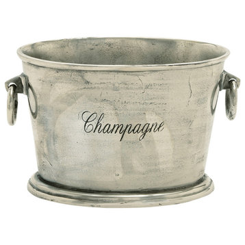Traditional Silver Aluminum Metal Ice Bucket 14641