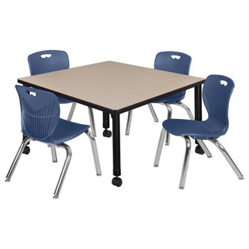 Square Height Adjustable Mobile Classroom Table