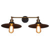 2-Light Vintage Wall Sconce With Umbrella Shades, Large