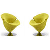 Manhattan Comfort Tulip Velvet Swivel Accent Chair, Green, Set of 2