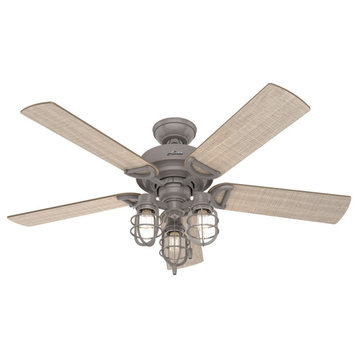 Hunter Starklake 52" Outdoor Ceiling Fan w/LED Light 50410 - Quartz Grey