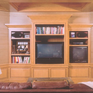 Inspiration for a timeless home theater remodel in Omaha