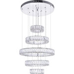 Crystal World - Madeline Led Chandelier - Chrome - This breathtaking LED Chandelier with Chrome Finish is a beautiful piece from our Madeline Collection. With its sophisticated beauty and stunning details, it is sure to add the perfect touch to your decor.