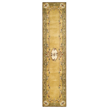 Safavieh Classic Collection CL280 Rug, Light Gold/Green, 2'3"x10'