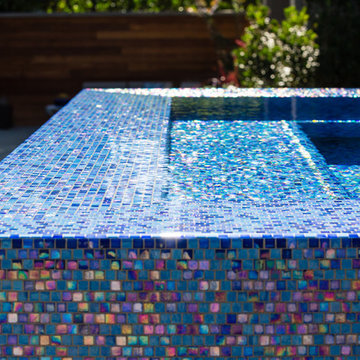 Iridescent Glass Tile Spa Detail