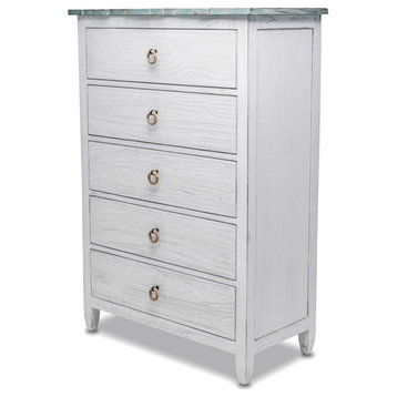 Sea Winds Picket Fence 5-Drawer Chest Blue Finish