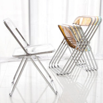 Modern Clear Lucite and Acrylic Folding Game Chairs