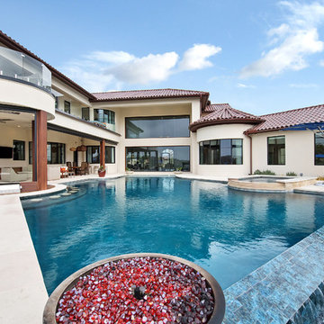 Contemporary overlooking Golf course