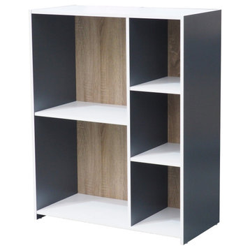 Moreno 5 - Cube Storage Bookcase, Gray/White