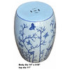 Chinese Blue & White Porcelain Round Flower Butterflies Table Stool Hcs7003