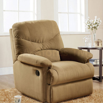 Arcadia Light Brown Microfiber Glider Recliner