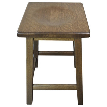 Mission Wooden Bar Stool, Quartersawn Oak Wood, Cappuccino Stain, 18"
