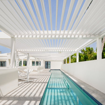 Residential: Shaded Rooftop Pool In South Florida With A Pergola Pool Cover