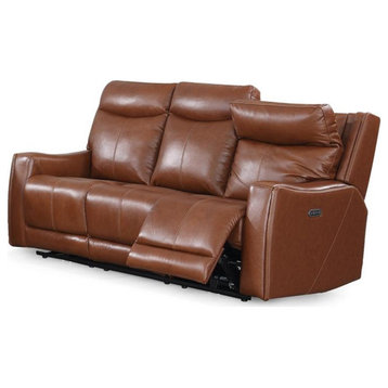 Natalia Caramel Leather Power Recliner Sofa