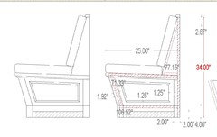 how deep should built-in kitchen benches be?