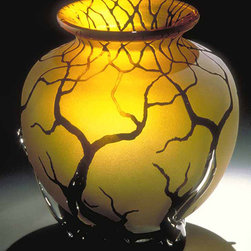Bellied Root Vessel in Gold Topaz - Vases