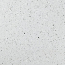 Sparkling White Prefab Quartz Slab Includes Backsplash - Kitchen Countertops
