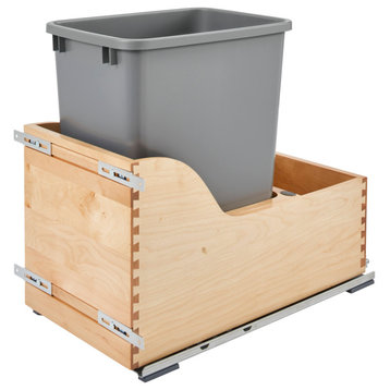 Wood Pull Out Trash/Waste Container With Soft Close, 21.75", 35 qt./8.75 gal