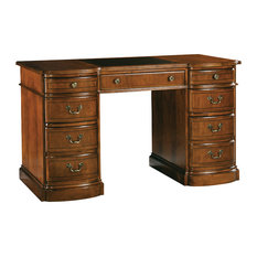 Leather Top Traditional Desks Houzz Hekman 71109 52 Wood Executive Desk Leather Top Writing Surface Dark Brown