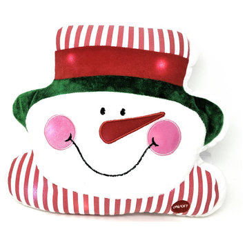 Tache Light Up Snowman Lighted Christmas Squishy Micro Bead Pillow