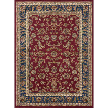 Sariya Transitional Oriental Red Rectangle Area Rug, 5'x7'