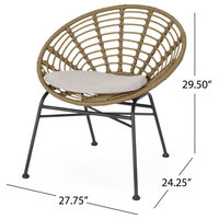 Mignon Outdoor 2 Seater Acacia Wood Chat Set, Light Brown/Beige/Natural Finish