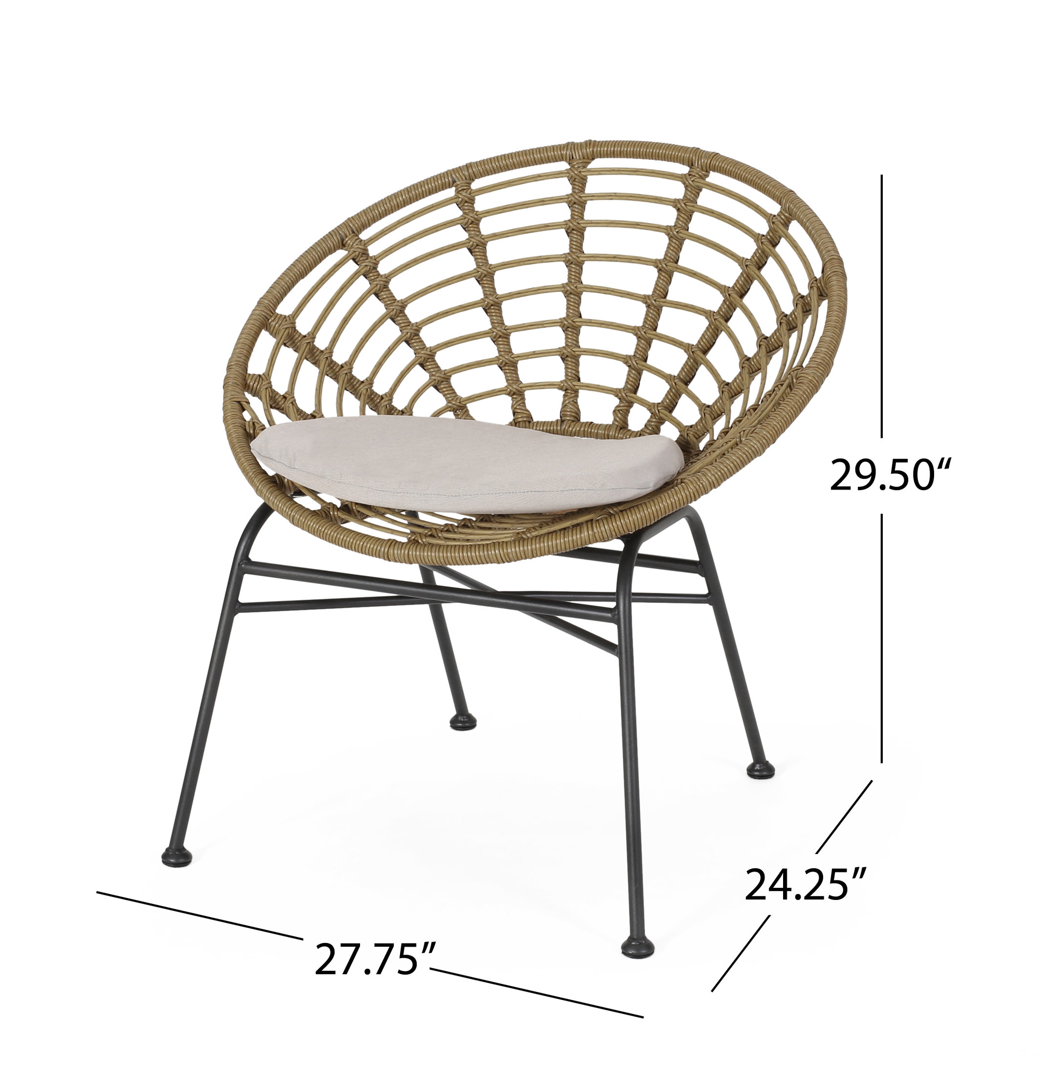 Mignon Outdoor 2 Seater Acacia Wood Chat Set, Light Brown/Beige/Natural Finish