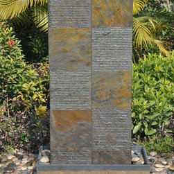 Solid Modern Stone Fountains crafted from Slate - Northland Falls - Outdoor Fountains And Ponds