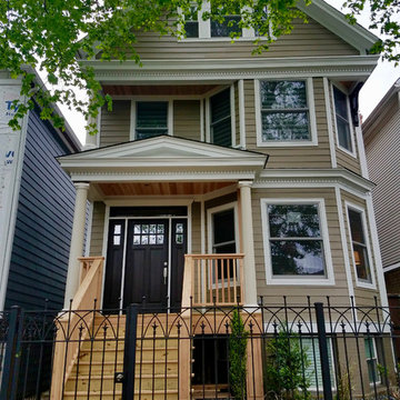 Chicago, IL 60618 James Hardie Siding Woodstock Brown Full Exterior Remodel