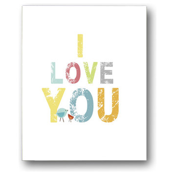 I Love You 11"x14" Children's Wall Art on Gallery Wrapped Canvas