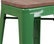 24" High Backless Green Metal Counter Height Stool With Square Wood Seat