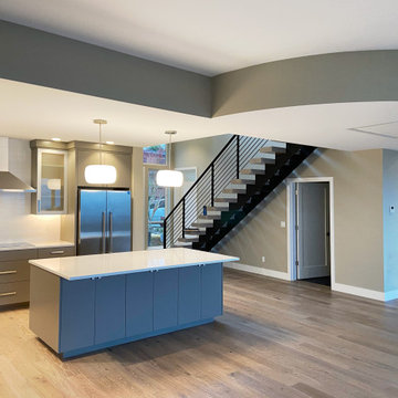 Commencement Bay Home Kitchen, living room, stairs