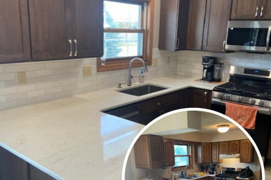 Example of a classic kitchen design in Other