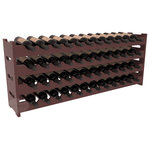 Wine Racks America - 48-Bottle Scalloped Wine Rack, Pine, Walnut + Satin - Stack four cases of wine in a decorative 48 bottle rack using pressure-fit joints for easy assembly. This rack requires no hardware, no tools, and is ready to use as soon as it arrives. Makes for a perfect gift and stores wine on any flat surface.