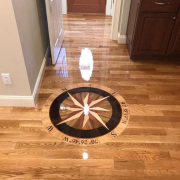White Oak w/ Golden Pecan Stain with Compass Installation