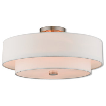 4 Light Ceiling Mount, Brushed Nickel