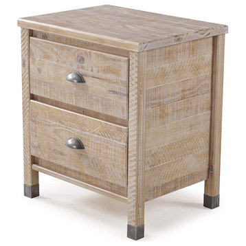 Night Stand / 2 Drawer / Solid Wood / Rustic Bedside Table for Bedroom