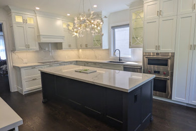 Example of a transitional kitchen design in Toronto