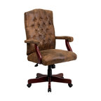 Flash Furniture Classic Executive Office Chair in Bomber Brown