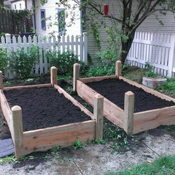 2 Raised Bed Gardens with soil 4 feet x 4 feet x 1 foot tall. - Gardening And Lawn Care