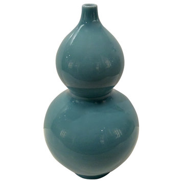 Celedon Gourd Vase, Teal
