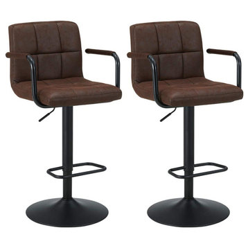 Modern Kitchen Bar stools with Backrest & Armrest Set of 2