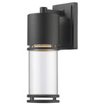 Z-Lite - Z-Lite 553M-BK-LED Luminata - 13.75" 11W 1 LED Outdoor Wall Lantern - Clean contemporary styling with a traditional lookLuminata 13.75" 11W  Black Clear Glass *UL: Suitable for wet locations Energy Star Qualified: n/a ADA Certified: n/a  *Number of Lights: Lamp: 1-*Wattage:11w LED bulb(s) *Bulb Included:No *Bulb Type:LED *Finish Type:Black