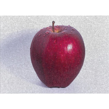Apple On A White Background Area Rug, 5'0"x7'0"